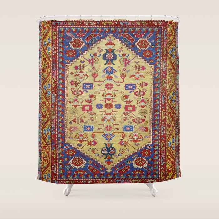 Demerci Kula Antique Turkish Rug Print Shower Curtain Gallery Image 1