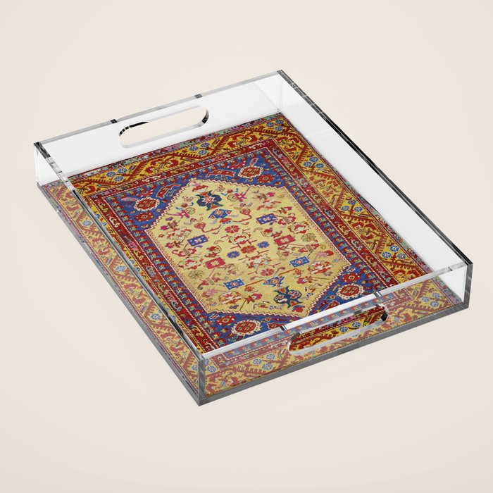 Demerci Kula Antique Turkish Rug Print Acrylic Tray Gallery Image 1