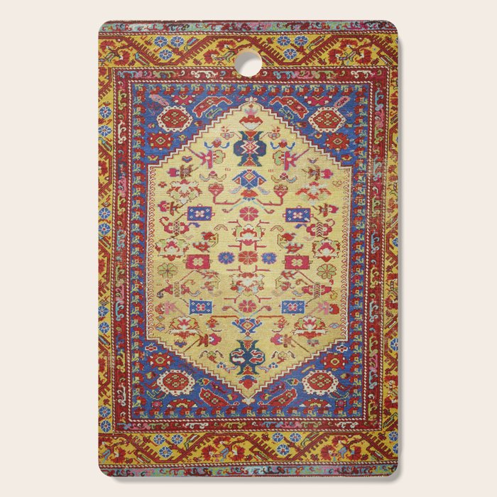 Demerci Kula Antique Turkish Rug Print Cutting Board Gallery Image 1