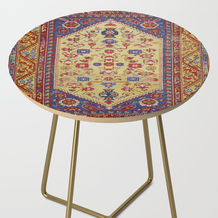 Demerci Kula Antique Turkish Rug Print Side Table Gallery Image 2