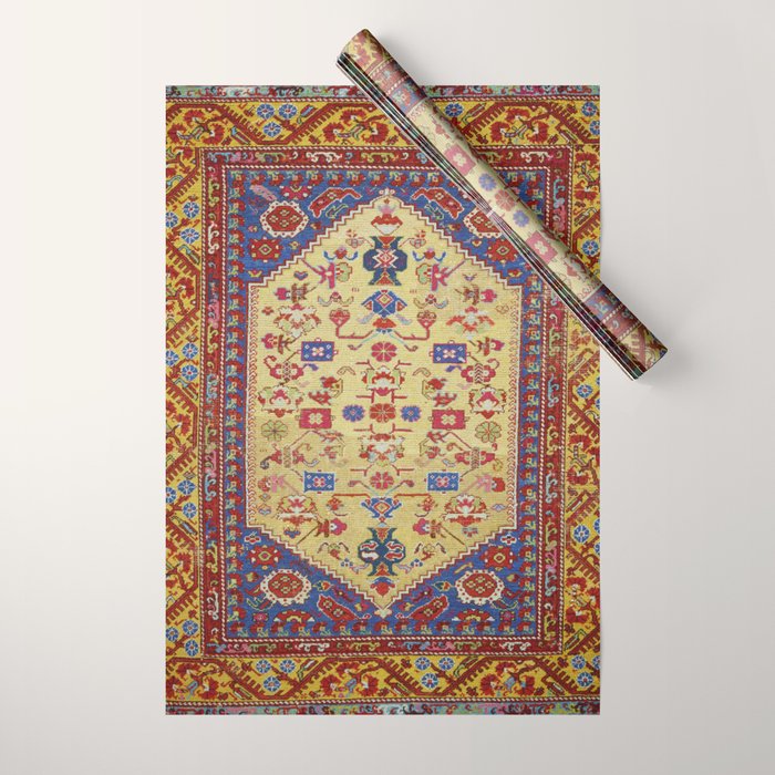 Demerci Kula Antique Turkish Rug Print Wrapping Paper Gallery Image 1