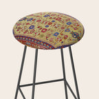 Demerci Kula Antique Turkish Rug Print Stool Gallery Image 2