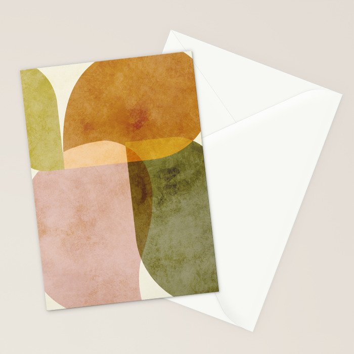 organic shapes boho nature abstract 2 Stationery Card Gallery Image 2