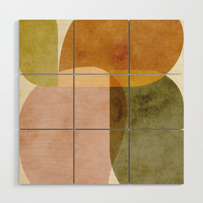 organic shapes boho nature abstract 2 Wood Wall Art Gallery Image 1
