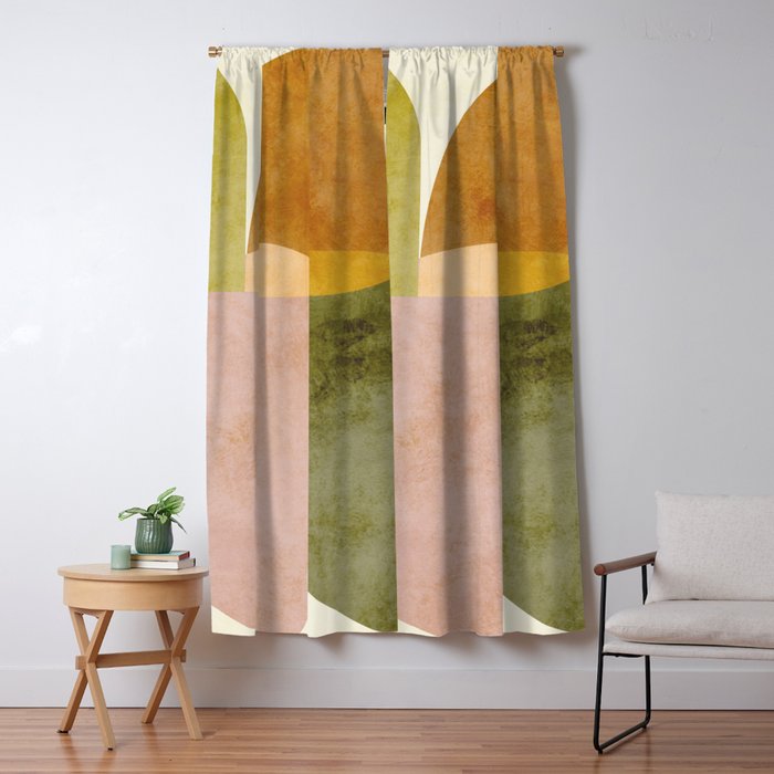 organic shapes boho nature abstract 2 Window Curtain Gallery Image 5