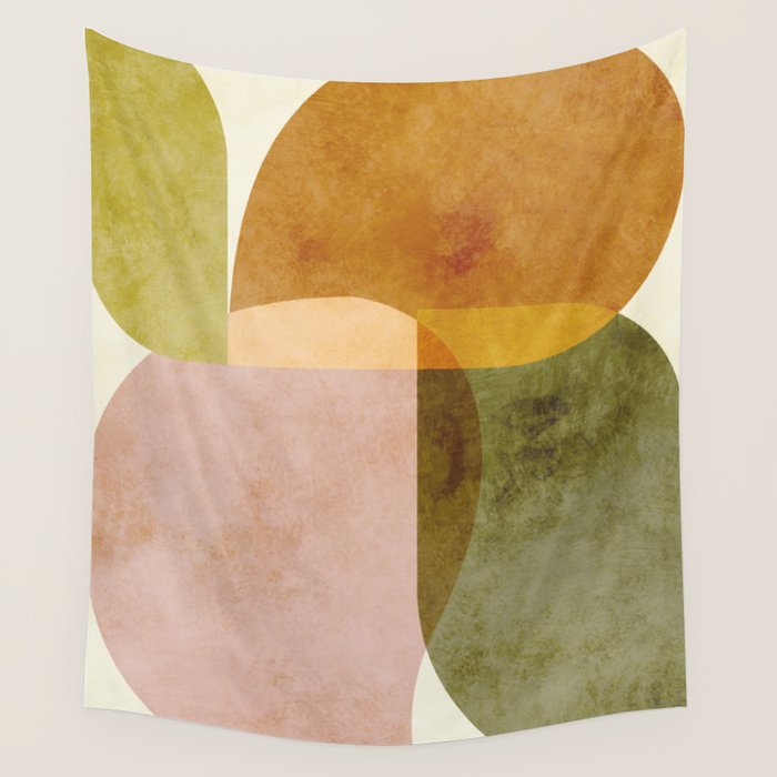organic shapes boho nature abstract 2 Wall Tapestry Gallery Image 4