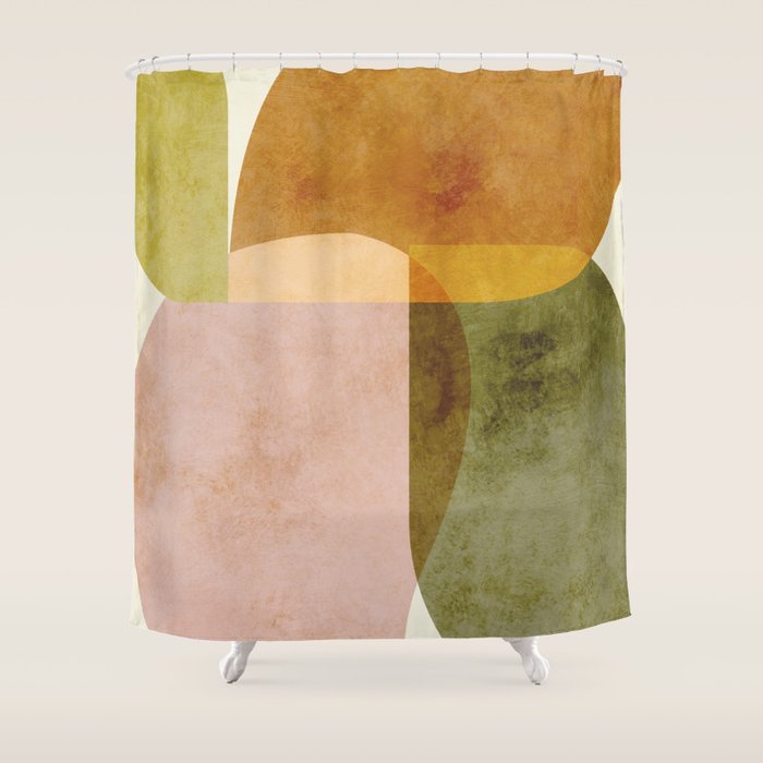 organic shapes boho nature abstract 2 Shower Curtain Gallery Image 1