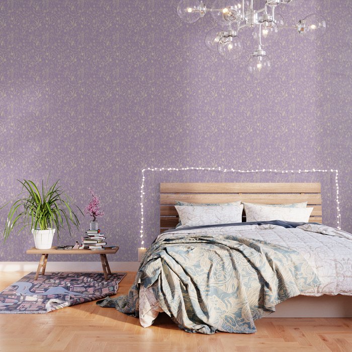 Wild Garden Drawing (Lilac) Wallpaper Gallery Image 3