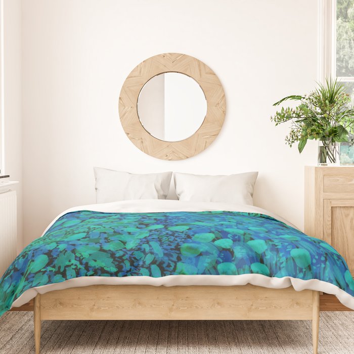 Peacock Watercolor Painting Duvet Cover Gallery Image 3