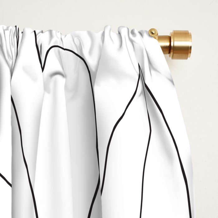 Minimal Line Art Woman Flower Head Window Curtain Gallery Image 2