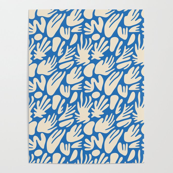 Abstract organic blue shape pattern Poster Gallery Image 4