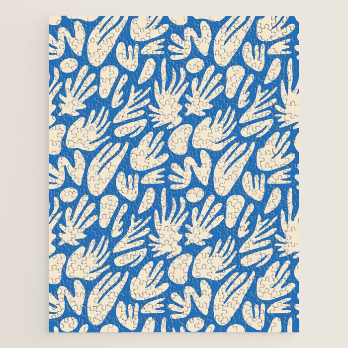 Abstract organic blue shape pattern Jigsaw Puzzle Gallery Image 1