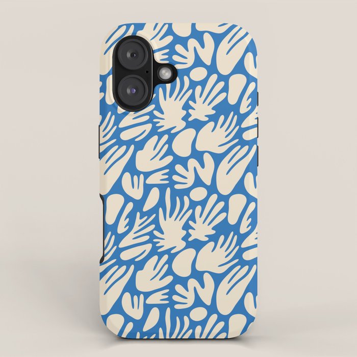 Abstract organic blue shape pattern iPhone Case Gallery Image 1