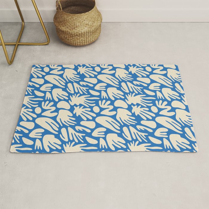 Abstract organic blue shape pattern Rug Gallery Image 1