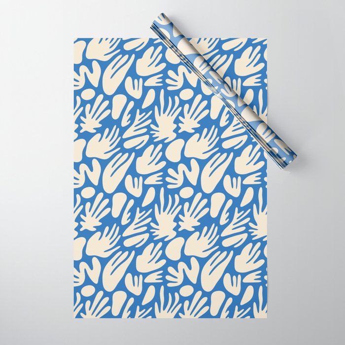 Abstract organic blue shape pattern Wrapping Paper Gallery Image 1