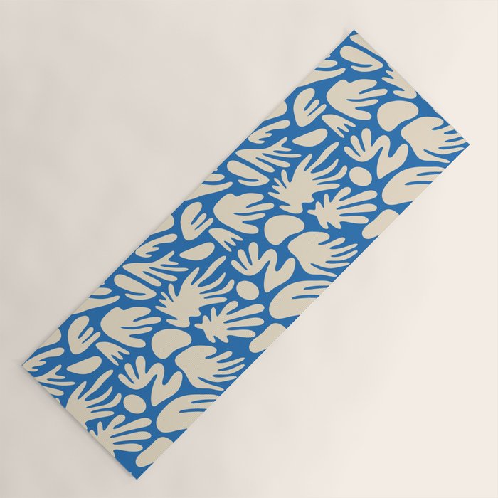 Abstract organic blue shape pattern Yoga Mat Gallery Image 1