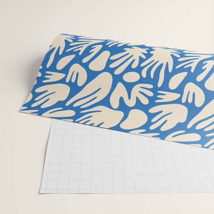 Abstract organic blue shape pattern Wrapping Paper Gallery Image 2