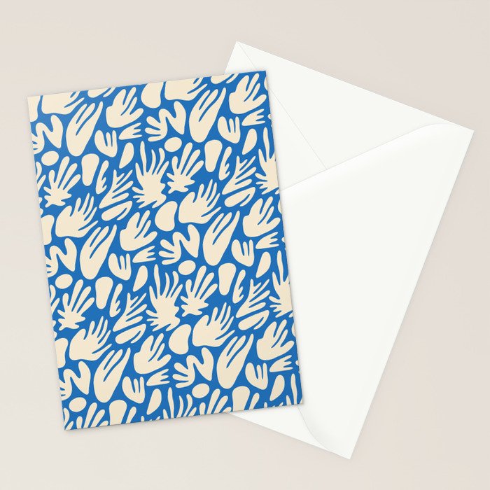 Abstract organic blue shape pattern Stationery Card Gallery Image 2