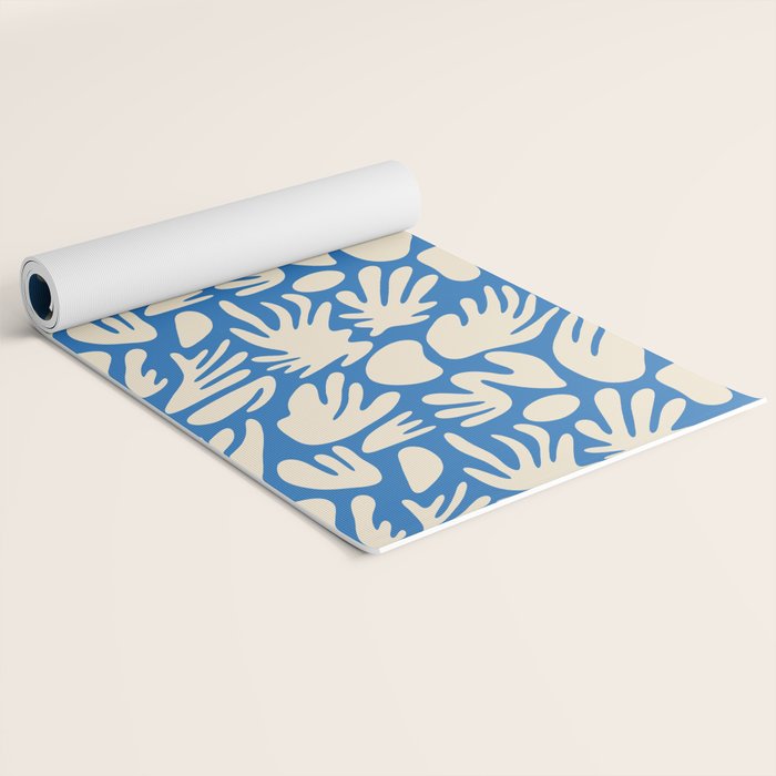 Abstract organic blue shape pattern Yoga Mat Gallery Image 2