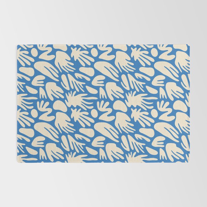 Abstract organic blue shape pattern Rug Gallery Image 2