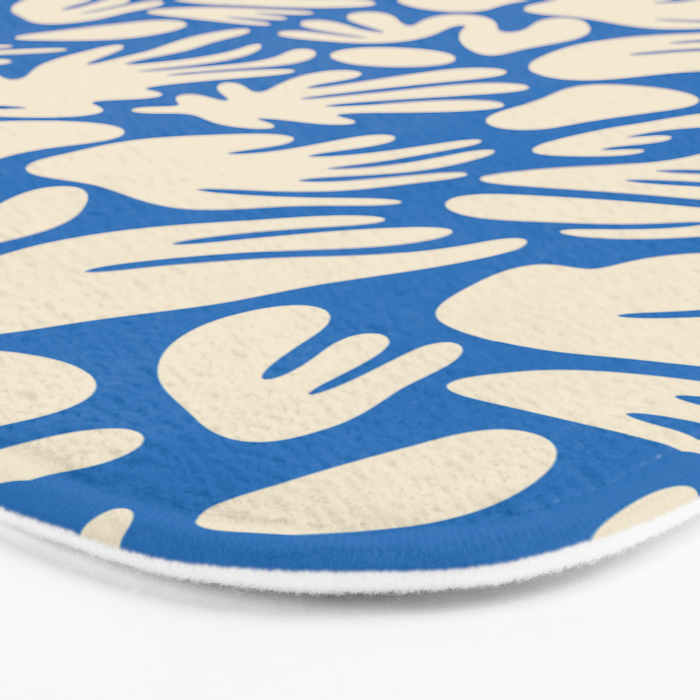 Abstract organic blue shape pattern Bath Mat Gallery Image 3
