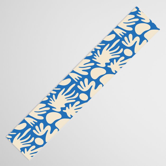 Abstract organic blue shape pattern Table Runner Gallery Image 3