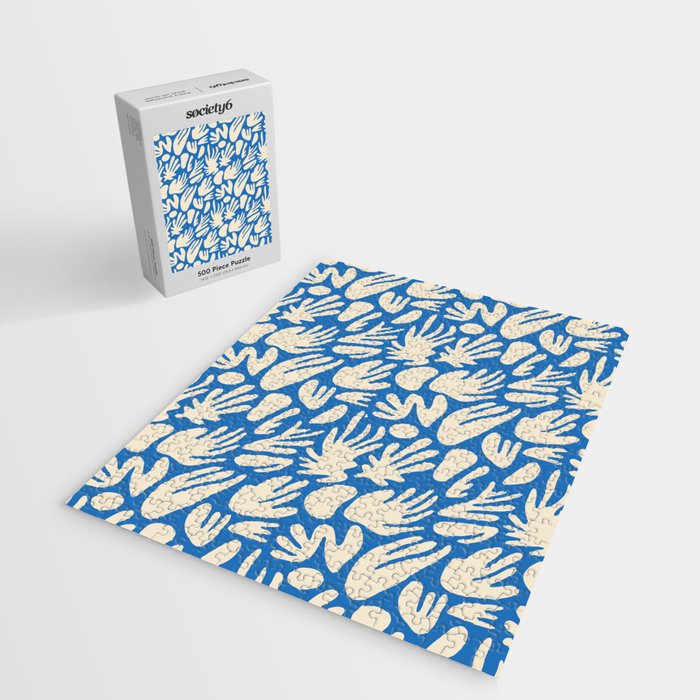 Abstract organic blue shape pattern Jigsaw Puzzle Gallery Image 2
