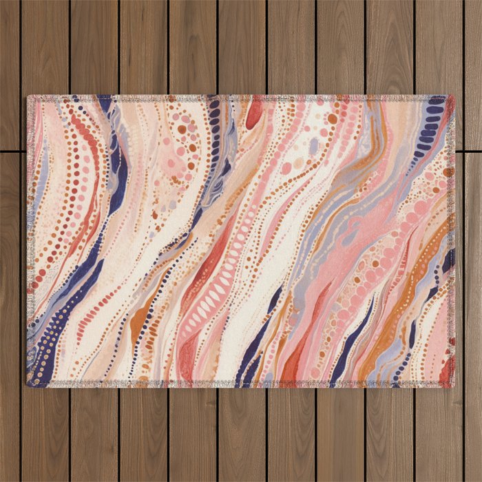 Warm Desert Flow Eclectic Abstract Pattern with Earthy Tones Outdoor Rug Gallery Image 1