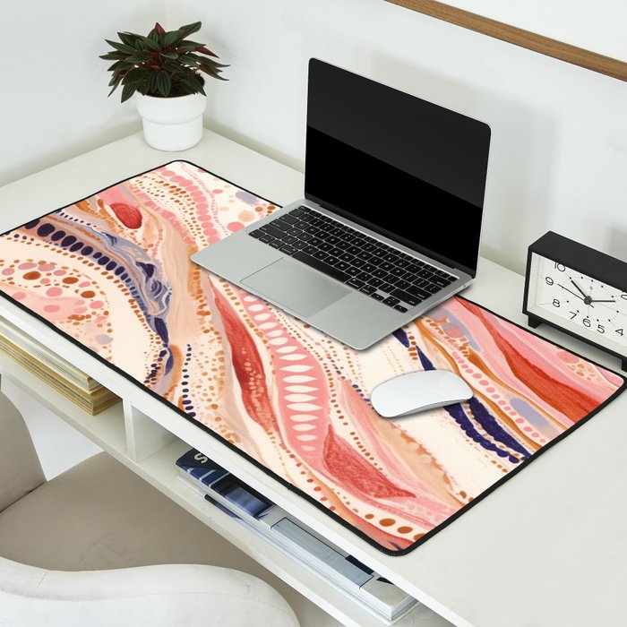 Warm Desert Flow Eclectic Abstract Pattern with Earthy Tones Desk Mat Gallery Image 2