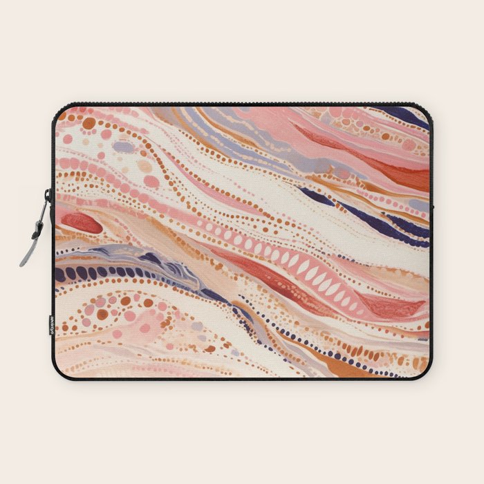 Warm Desert Flow Eclectic Abstract Pattern with Earthy Tones Laptop Sleeve Gallery Image 1