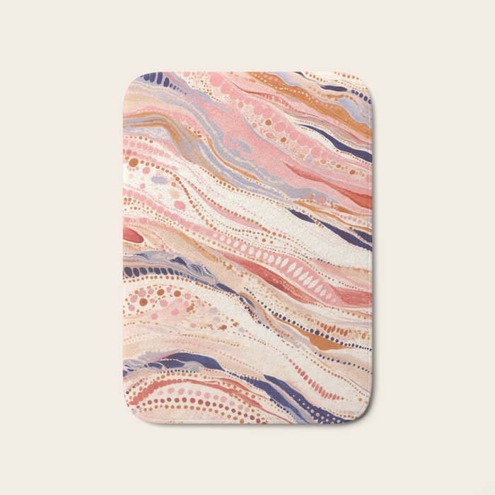Warm Desert Flow Eclectic Abstract Pattern with Earthy Tones Bath Mat Gallery Image 1