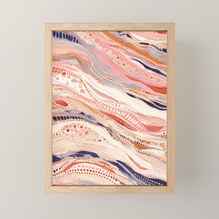 Warm Desert Flow Eclectic Abstract Pattern with Earthy Tones Mini Art Print Gallery Image 1