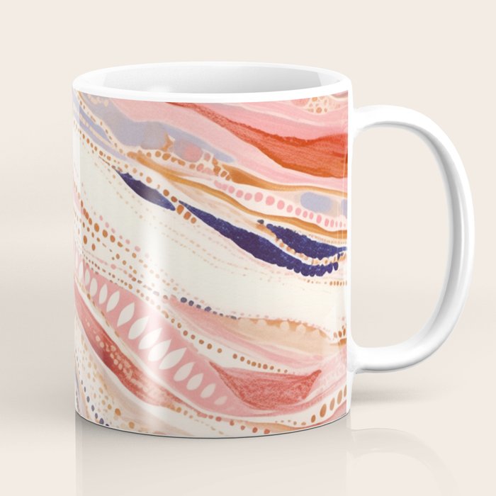 Warm Desert Flow Eclectic Abstract Pattern with Earthy Tones Coffee Mug Gallery Image 1