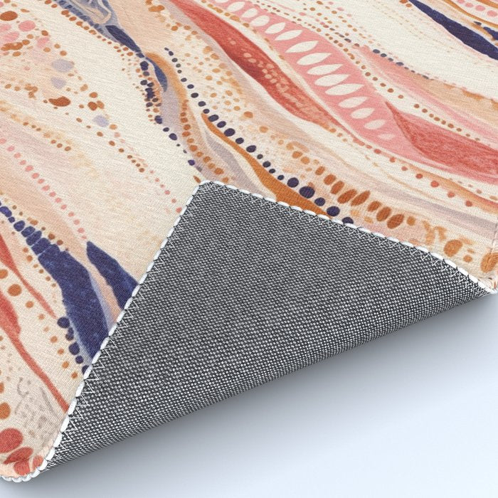 Warm Desert Flow Eclectic Abstract Pattern with Earthy Tones Rug Gallery Image 4