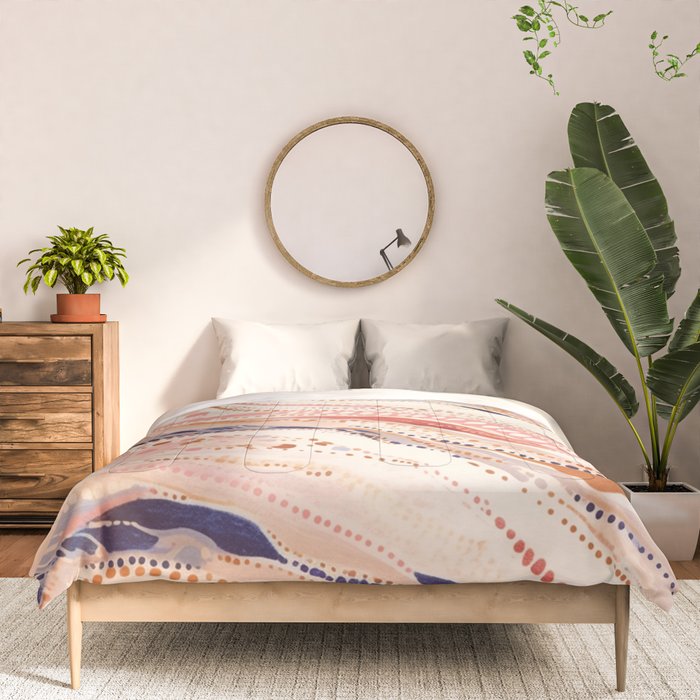 Warm Desert Flow Eclectic Abstract Pattern with Earthy Tones Comforter Gallery Image 3