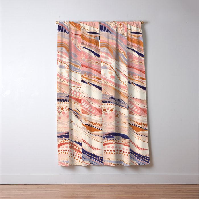 Warm Desert Flow Eclectic Abstract Pattern with Earthy Tones Window Curtain Gallery Image 3