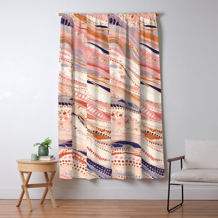 Warm Desert Flow Eclectic Abstract Pattern with Earthy Tones Window Curtain Gallery Image 5