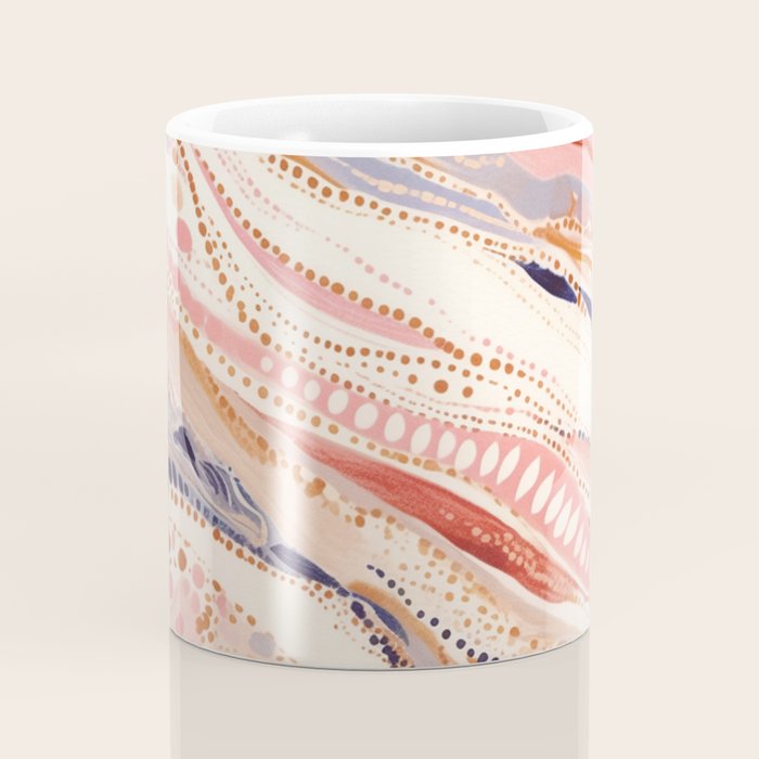 Warm Desert Flow Eclectic Abstract Pattern with Earthy Tones Coffee Mug Gallery Image 4