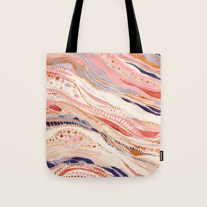 Warm Desert Flow Eclectic Abstract Pattern with Earthy Tones Tote Bag Gallery Image 1