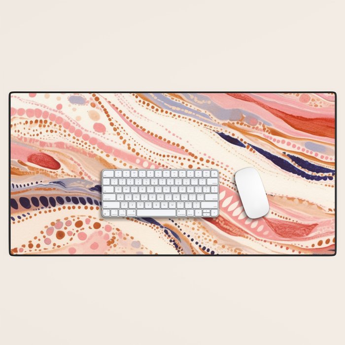 Warm Desert Flow Eclectic Abstract Pattern with Earthy Tones Desk Mat Gallery Image 1