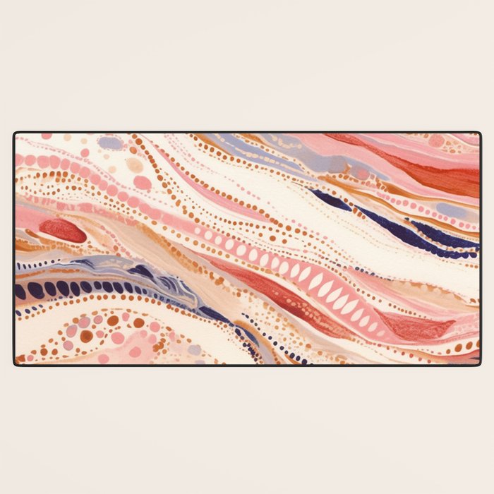 Warm Desert Flow Eclectic Abstract Pattern with Earthy Tones Desk Mat Gallery Image 3