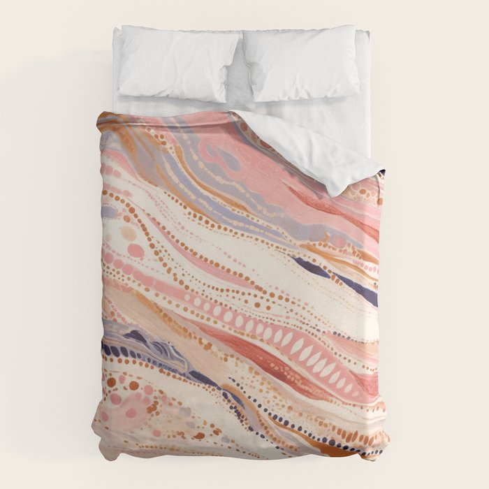 Warm Desert Flow Eclectic Abstract Pattern with Earthy Tones Duvet Cover Gallery Image 1