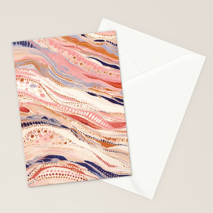 Warm Desert Flow Eclectic Abstract Pattern with Earthy Tones Stationery Card Gallery Image 2