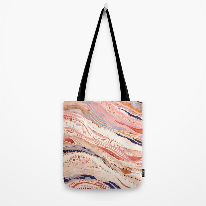 Warm Desert Flow Eclectic Abstract Pattern with Earthy Tones Tote Bag Gallery Image 2