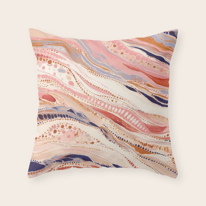 Warm Desert Flow Eclectic Abstract Pattern with Earthy Tones Throw Pillow Gallery Image 6