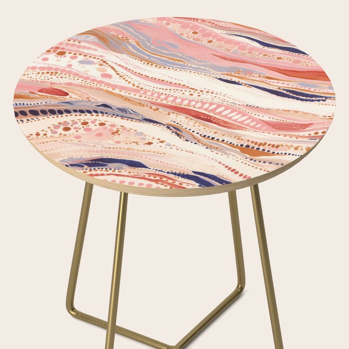 Warm Desert Flow Eclectic Abstract Pattern with Earthy Tones Side Table Gallery Image 2