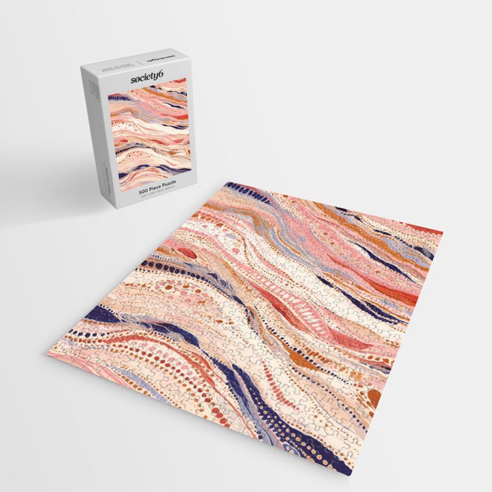 Warm Desert Flow Eclectic Abstract Pattern with Earthy Tones Jigsaw Puzzle Gallery Image 2