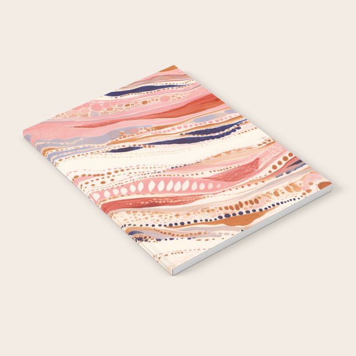 Warm Desert Flow Eclectic Abstract Pattern with Earthy Tones Notebook Gallery Image 2