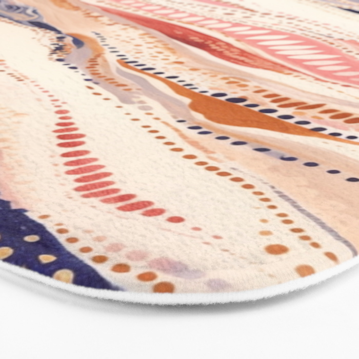 Warm Desert Flow Eclectic Abstract Pattern with Earthy Tones Bath Mat Gallery Image 3