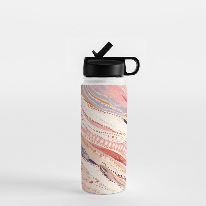 Warm Desert Flow Eclectic Abstract Pattern with Earthy Tones Water Bottle Gallery Image 1